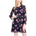 thumbnail image 2 of maison Jules Womens Floral Fit & Flare Dress, Blue, XX-Small, 2 of 2