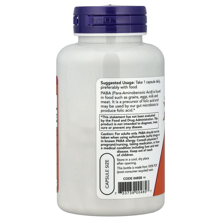 NOW Foods PABA 500mg Capsules 100 | Landys Chemist