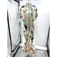thumbnail image 5 of AURA Women 2 Piece Satin Outfit Graffiti Print Shirt and Pants Set, Short Sleeve Casual S-XXXL, 5 of 8