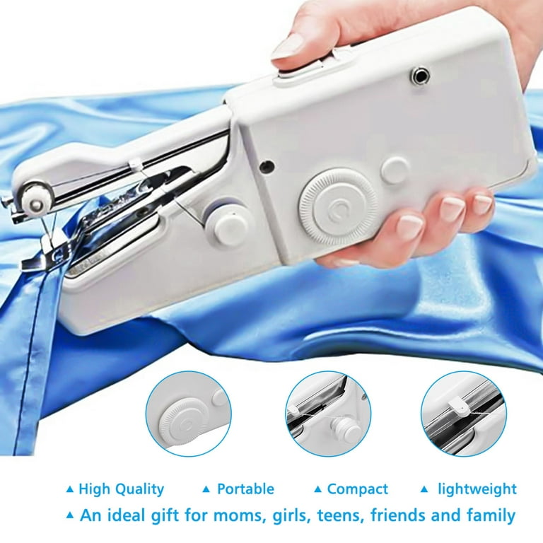 Mini Portable Handheld Sewing Machine Quick Stitch Tool for Fabric Clothing (Random Color), Size: 11x4.5x7.5CM