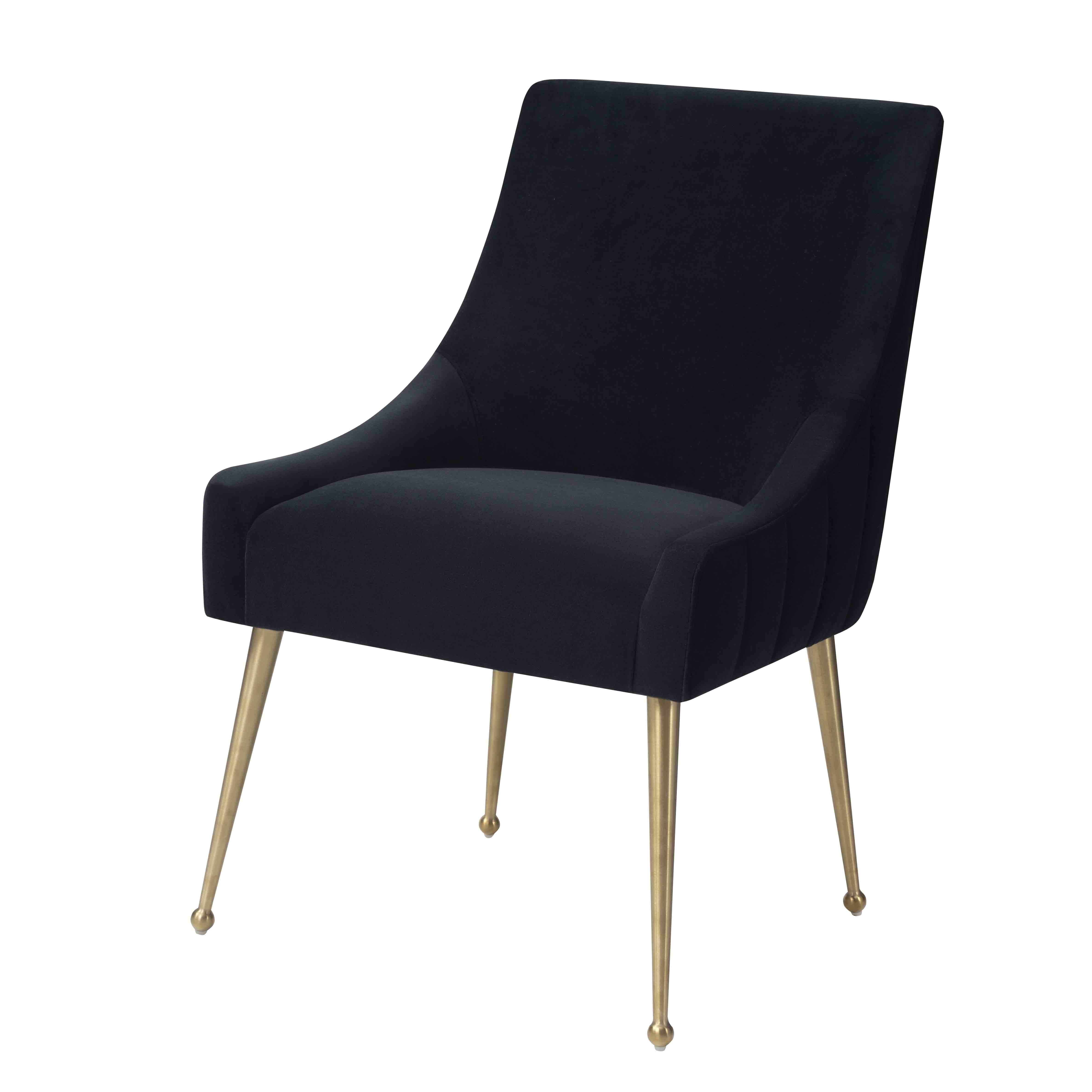 MEXIYA Irina Dining Chair Modern Black Grey Easy Clean Velvet