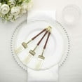 thumbnail image 6 of Efavormart 24 Pack | 8" Gold / Brown Glittered European Style Plastic Forks With Roman Column Handle, Disposable Utensil, 6 of 11