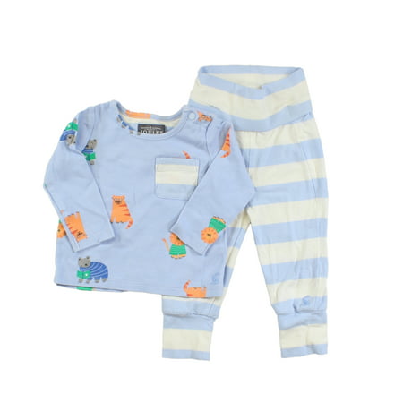 

Pre-owned Joules Boys Ivory | Blue | Stripes 2-piece Pajamas size: 3-6 Months