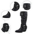 thumbnail image 6 of enyan Knee High Boots Women Chunky Heel Square Toe Heeled Tall Boot for Women Fashion Side Zipper Long Boot Mid Calf Boots for Women Black,Size 7.5, 6 of 7