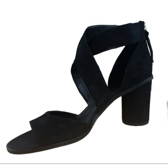 REBECCA MINKOFF Women's Kid Suede Leight Sandals, Black, 11