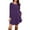 Purple, variant on Women's Long Sleeve T-Shirt Dress Round Neck Knee-Length Loose Fit Casual with Pockets for Spring and Autumn Everyday Outfits,Black,L