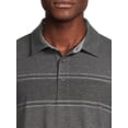 thumbnail image 3 of George Men’s & Big Men's Striped Jersey Knit Polo Shirt with Short Sleeves, Sizes S-3XL, 3 of 5