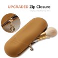 thumbnail image 5 of Meiyuuo Travel Makeup Brush Holder, Large Silicone Brushes Set Protect Cover Bag Small Items Organizer Zipper Closure Pouch, Waterproof Cute Case for Daily, Work Gift for Her Brown, 5 of 7