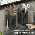 thumbnail image 5 of Dish Drying Stand for Kitchen Kitchen Utensil Wall-Mounted Cutlery Racks Plastic Storage Box Chopstick Knives Draining Hooks Multifunctional Organizer, 5 of 8