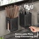 thumbnail image 5 of Soporte para utensilios de cocina montado en la pared, caja de almacenamiento de plástico, ganchos de drenaje para cuchillos y palillos, organizador multifuncional, Negro, 5 of 8