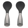 thumbnail image 1 of 2PCS Cucharas de arroz de silicona Cucharas de arroz creativas con asas de acero inoxidable (gris), 1 of 6