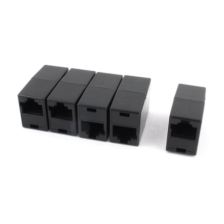 Unique Bargains 5 Pcs RJ45 CAT5 Network Cable Connector Extender Plug Coupler Joiner Black price history on PriceWatchPro