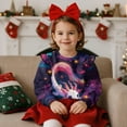 thumbnail image 4 of Xoenoiee Galaxy Axolotl Star Print Girls Sweatshirt Graphic Jackets Ruffle Shoulder Pullover Top Casual Long Sleeve Shirt Toddler Kids Crewneck Sweater Fall Outfits, Size 2-3 Years, 4 of 7
