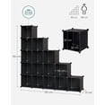 thumbnail image 5 of SONGMICS Armario Modular, Zapatero con 16 Cubos, 31 x 123 x 123 cm, Estante de Plástico PP, Negro, 5 of 5