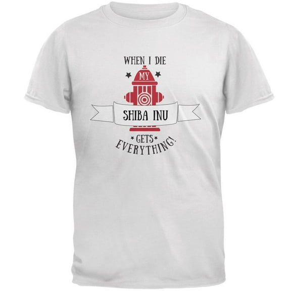 Funny When I Die Shiba Inu White Adult T-Shirt - Large