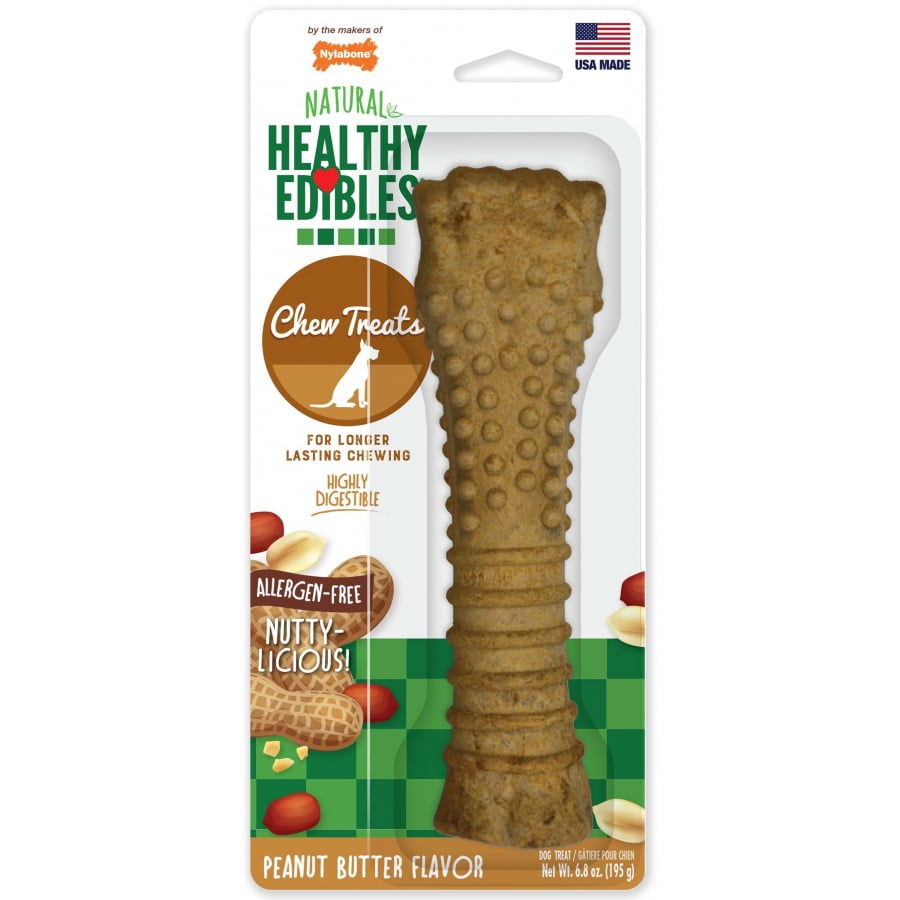 Nylabone Natural Healthy Edibles Peanut Butter Flavor Chew Treats