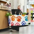 thumbnail image 6 of Dog Paw Print Large Capacity Reusable Foldable Oxford Cloth Storage Bin Cube Organizer with Grocery and Picnic Baskets, 6 of 7