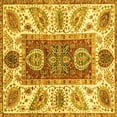 thumbnail image 1 of Ahgly Company Indoor Square Abstract Yellow Modern Area Rugs, 4' Square, 1 of 4