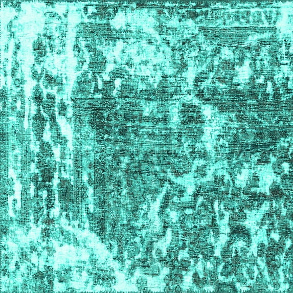 Ahgly Company Indoor Square Persian Turquoise Blue Traditional Area Rugs, 8' Square