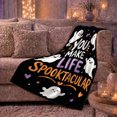 thumbnail image 6 of Spooktacular Ghost Quote Happy Cartoon Ghosts Fun Playful, Festive Halloween Scene, Warm Flannel Blanket for Living Room and Reading Nook, Art Lovers Halloween Gift, Festive Home Decor, 6 of 9