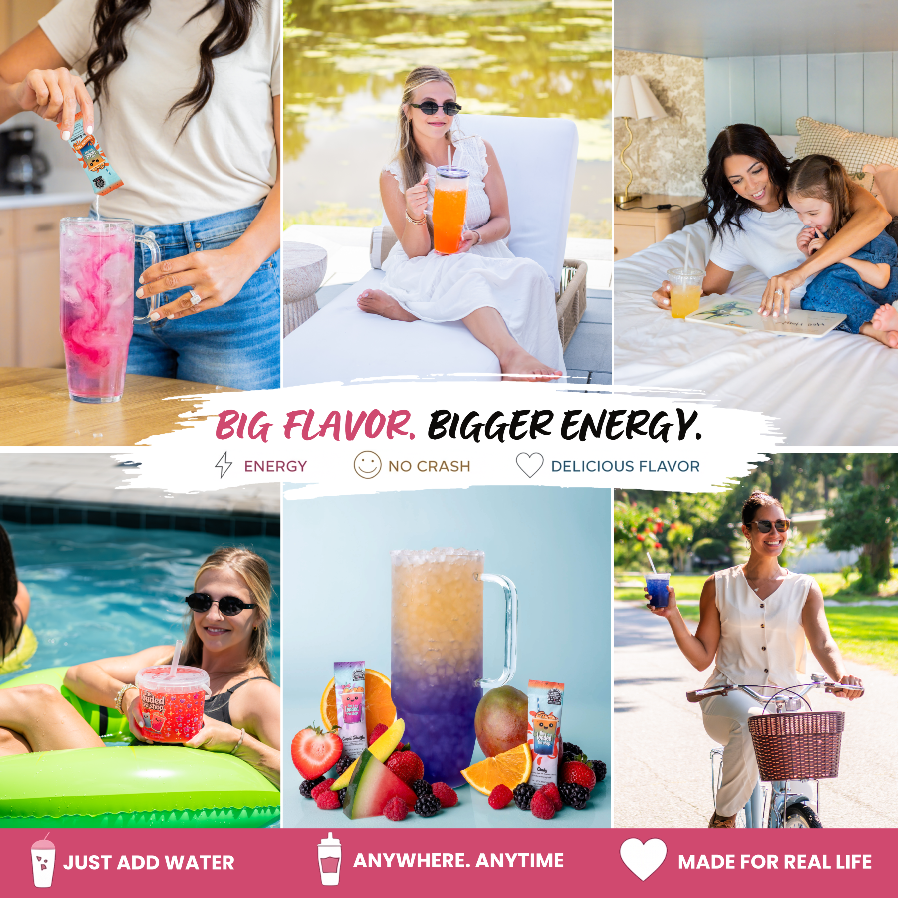 The Loaded Tea Shop Flavor Discovery Energy Drink Mix Sticks, Sugar Free, 5 Pack