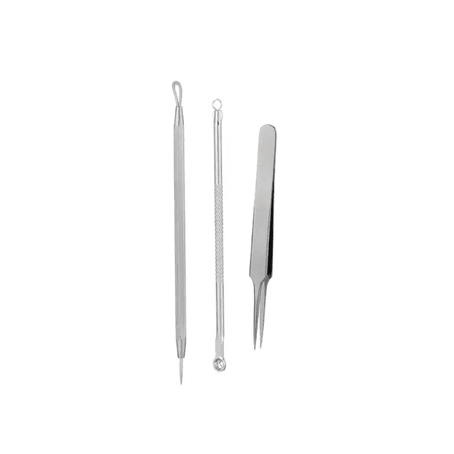 Xtellar Kit Profesional Removedor De Acné Acero Inoxidable 12 plateado