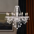 thumbnail image 4 of Ridgeyard Modern 8 Lights Clear Crystal Glass Chandelier Hanging Lighting for Dining Living Room Bedroom,8 E12 Bulbs Required, 4 of 19