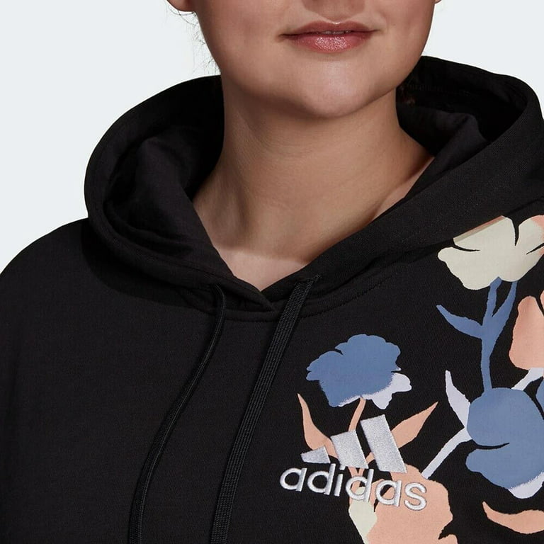 Land vorst Uitschakelen Adidas Women's Plus Size Floral Graphic Hoodie HB4571 Black - Walmart.com