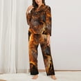 thumbnail image 2 of Sikiie Gold Flame Pattern Wolf Women's Long-Sleeve Shirt and Full-Length Bottom Pajama Set (s-xxl)-XX-Large, 2 of 7