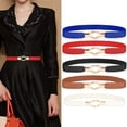 thumbnail image 5 of Retro Skinny Belt,Stretch Waist Belt,Dress Matching Belt,Retro Slim Stretch Waist Belt Elastic Comfortable Solid Color Minimalist Design Versatile Adjustable Belt for Dresses Long Skirts,Brown, 5 of 7