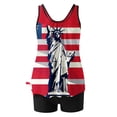 thumbnail image 6 of WREESH Women's Patriotic Tankini Swimsuit High-Waisted Two-Piece 4th of July Print Summer Swimwear Red, 6 of 6