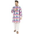 thumbnail image 5 of Atasi Indian Designer Kurta for Men Printed Long Sleeves Summer Ethnic Long Shirt, 5 of 7