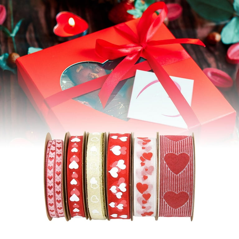 Rushay 6Pcs Valentines Day Ribbons Love Ribbon Decor