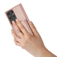 thumbnail image 2 of Compatible with Samsung Galaxy S21 Ultra Wallet Phone Case,360°Rotation Finger Ring Holder Kickstand,with Card Holder,Lychee Pattern PU Leather Durable Shockproof Rugged Phone Case,Rosegold, 2 of 12