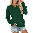 thumbnail image 3 of Sweatshirts for Women V Neck Loose Fit Long Sleeve Pullover with Pockets Soft Soild Color Stretch Athletic Top, 3 of 6