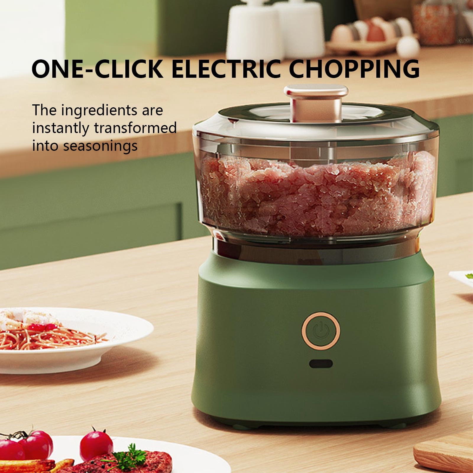 General Food Processor With Meat Grinder Vegetable Cutter Mini Chopper Double Layer Powerful Copper Motor Garlic