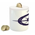 thumbnail image 2 of Compass Piggy Bank, Sailing Compass with a Giant on with a Windrose Dark Purple Tones, Ceramic Coin Bank Money Box for Cash Saving, 3.6" X 3.2", Dark Purple White, by Ambesonne, 2 of 4