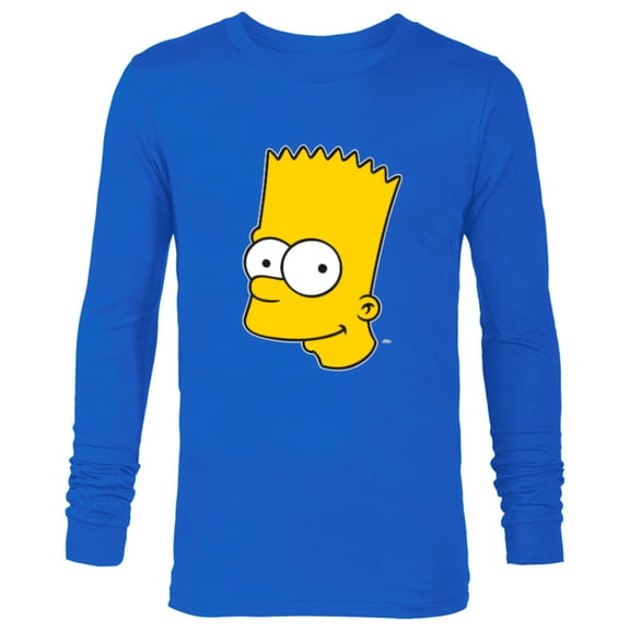 The Simpsons Bart Simpson Face - Long Sleeve T-Shirt for Men- Customized-Royal