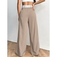 thumbnail image 6 of Spring and Autumn Women'S Wide-Leg Pants High Waist Business Casual Work Pants Khaki XS, 6 of 7