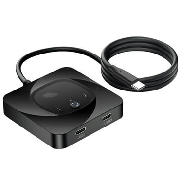 USB-C Bidirectional Switcher USB C Switcher 2 Computers USB C KVM Switch 8K@60Hz Support HDR 10Gbps Data Transfer PD 100W Charging 2 USB-C Cables Included Connect Tablet Phone Screen