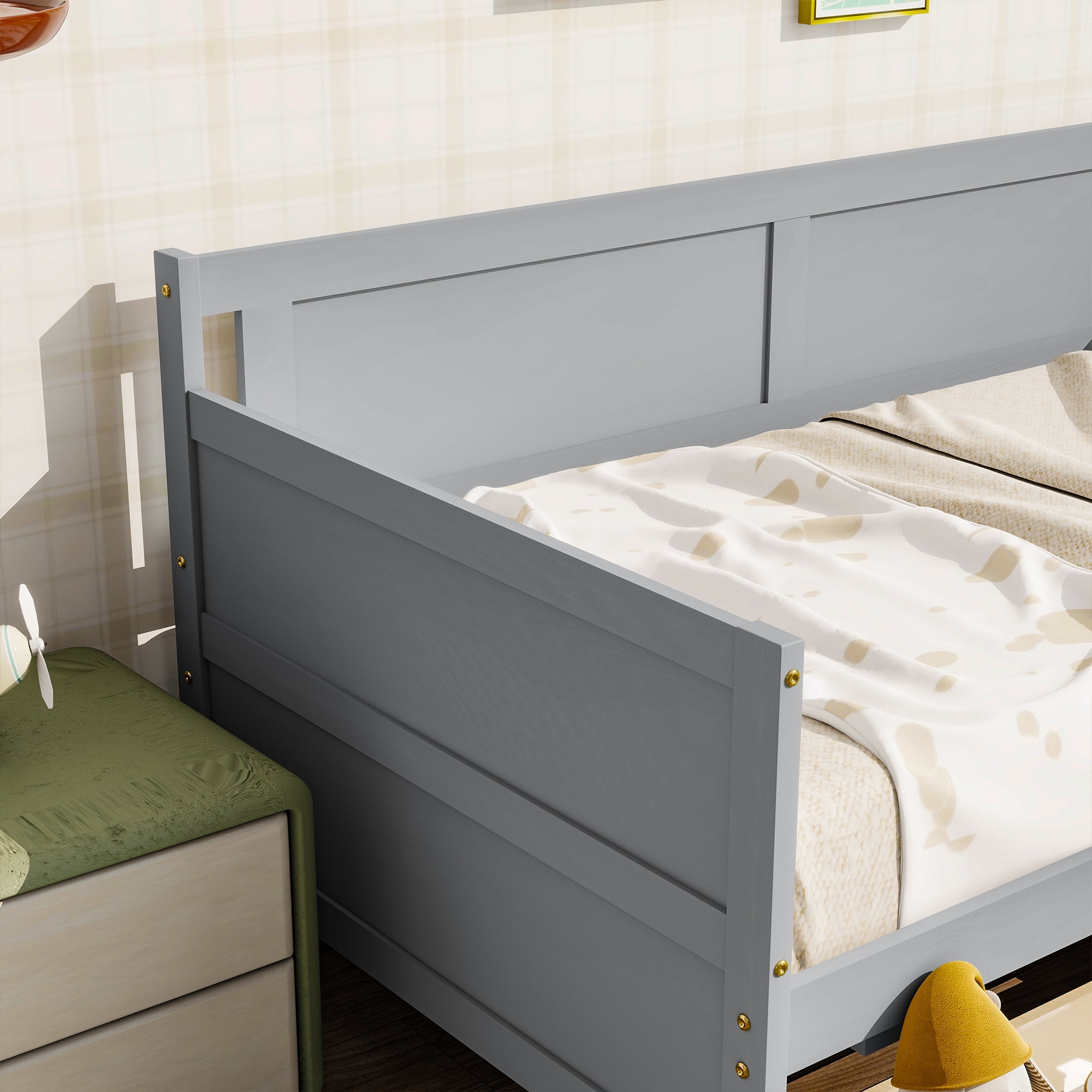 Sailvan Twin Size Pine Wood Daybed with two Storage Drawers