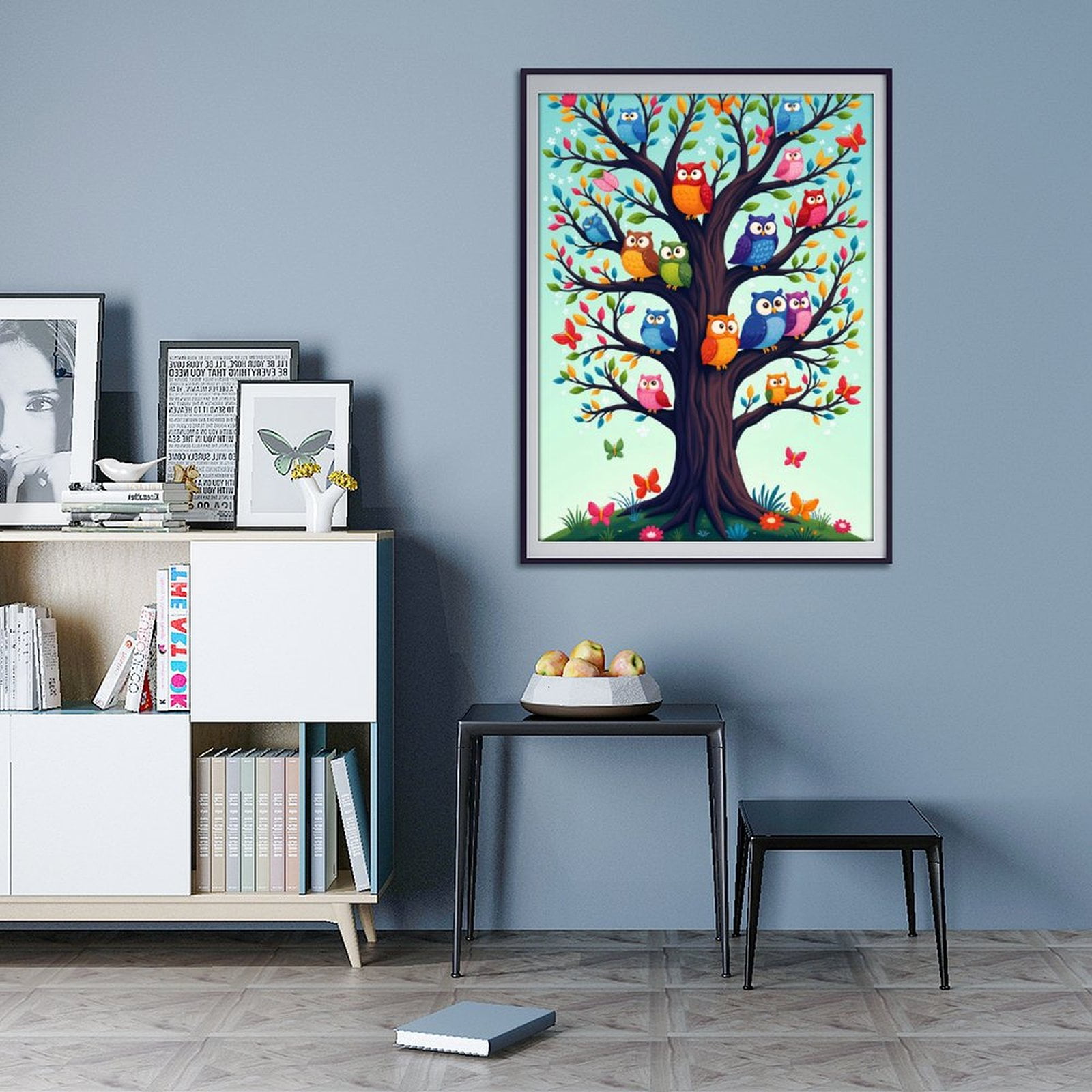 Diamond Art Kits for Adults - 5d Colorful Owls Sitting On Tree Branches Diamond Painting for Adults, Diamond Art for Adults Beginners, Diamond Painting Kits for Adults for Home Wall Decor