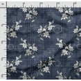 thumbnail image 2 of Soimoi Chinese Floral Printed, Japan Crepe SatinFabric, by The Yard 54 Inch Wide, Decorative Sewing Fabric for Dresses Kimonos Gowns, Blue, 2 of 6