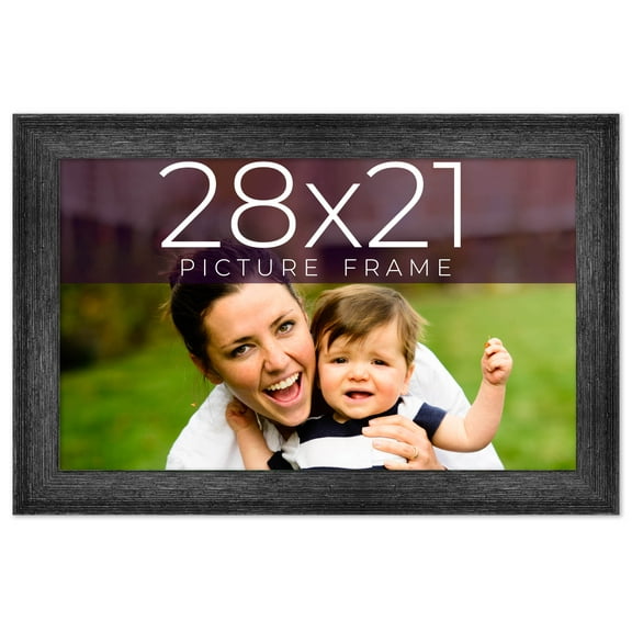 28x21 Frame Black Real Wood Picture Frame Width 1.5 inches | Interior Frame Depth 0.5 inches | Barn