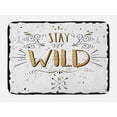 thumbnail image 1 of Quote Bath Mat, Stay Wild Saying with Grunge Swirls Curves and Arrows Hand Lettering, Non-Slip Plush Mat Bathroom Kitchen Laundry Room Decor, 29.5 X 17.5 Inches, Pale Brown Black and White, Ambesonne, 1 of 2
