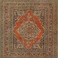 thumbnail image 1 of Ahgly Company Indoor Square Traditional Dark Sienna Brown Medallion Area Rugs, 5' Square, 1 of 6