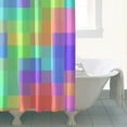 thumbnail image 4 of Fashion Shower Curtain with Stylish Chic Modern Abstract Geometric Retro Vintage Design, Waterproof Fabric Bathroom Shower Curtain with Hooks, Machine Washable, Artistic Colorful Abstract Pop Art, 4 of 5