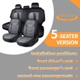 thumbnail image 4 of Car Seat Cover for Honda Accord 2003, Perforated Quilted Leather 5 Seats Full Set Airbag Compatible Protect and Upgrade Seats, Black and Gray Car Seat Covers, 4-Door Sedans Only, 4 of 9