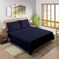 thumbnail image 3 of 100% Cotton Full Size Bed Sheets, Organic Cotton Navy Full Size Sheet Sets, 3 of 10