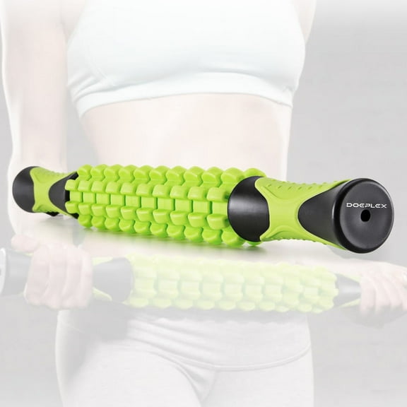 Doeplex Muscle Roller Massage Stick for Athletes, 17.5" Body Massager Soreness, Cramping Pain & Tightness Relief Helps Legs & Back Recovery Tools, Travel Size (Standard 17.5 inch)